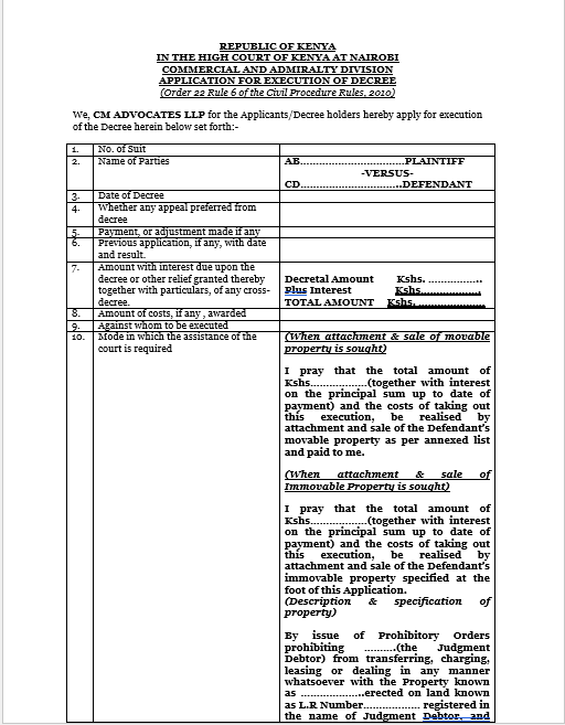 assignment of decree format